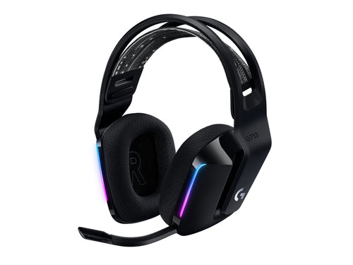 Logitech G G733 Gaming-Headset – Over-Ear, Stereo, Kabellos 2,4 GHz, mit USB-A-Dongle, Schwarz