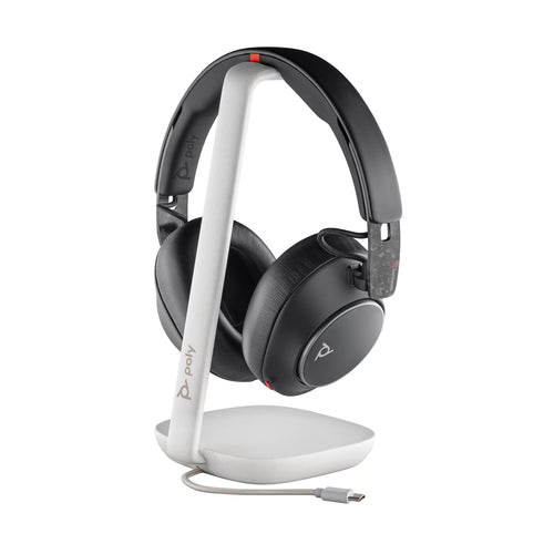 Poly Voyager 85 UC Office-Headset – Over-Ear, Stereo, BT, UC-optimiert, mit Ladestation, Schwarz, BT 5.3
