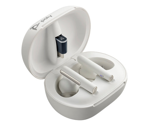 Poly Voyager Free 60/60+ – Bluetooth-Ohrbügel, Weiss, für Microsoft Teams