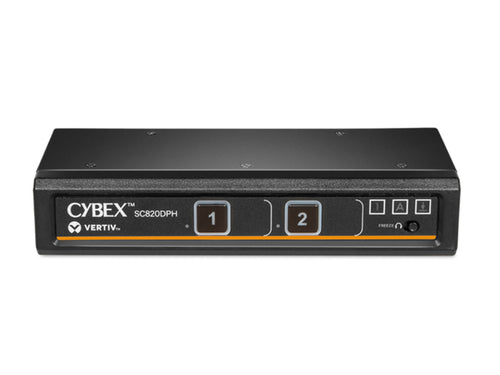 Vertiv SC820DPH-400 – 2-Port DisplayPort/HDMI Sicherer KVM-Switch – 4K/60 Hz, USB 2.0 Hub, Audio