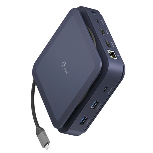 j5create JCD3196-N Dockingstation – USB-C, 2× HDMI, 2× USB-A, 3× USB-C, 140 W PD, GbE, für Windows/Mac