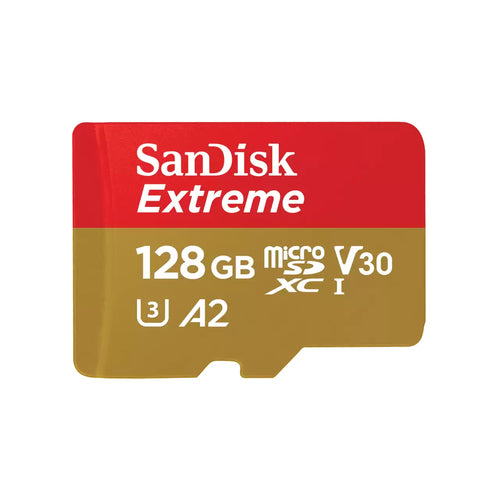 SanDisk Extreme microSDXC – 128 GB, A2, C10, V3, mit SD-Adapter