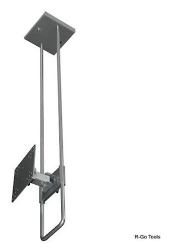 R-Go Tools Steel – Monitorhalterung, Decke, bis 27", VESA 75 × 75/100 × 100 mm, 10 kg, silber
