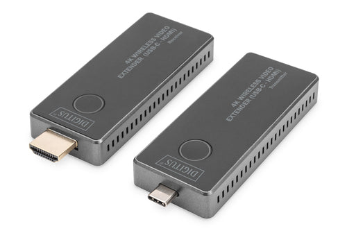 Digitus 4K Wireless Video Extender – AV-Sender & Empfänger – 4K UHD, USB-C, HDMI, 30 m – Sender + Empfänger