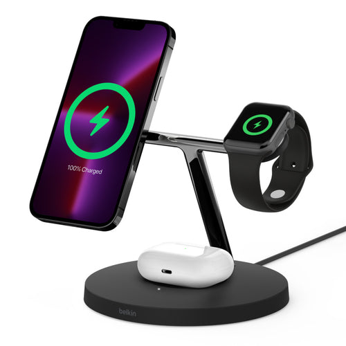 Belkin 3-in-1 Ladestation – Qi, MagSafe-kompatibel – für iPhone 12, iPhone 13