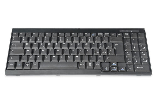 Digitus Tastatur, kabelgebunden, IT-Layout (IT), Fullsize (mit Ziffernblock), schwarz – für Windows