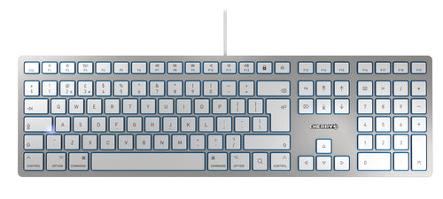 CHERRY KC 6000 Slim – Tastatur, kabelgebunden (USB), UK-Layout (EN), Fullsize (mit Ziffernblock) – für macOS