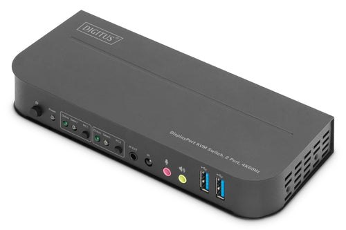 Digitus KVM-Switch 2×1, DisplayPort/HDMI/USB 3.2 Gen 1, 4K (4096 × 2160), 32,4 Gbit/s