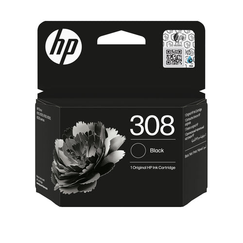 HP 308 Schwarz Tintenpatrone (Original) – 160 Seiten – für DeskJet 2900/4300, Envy 6110e/6120e/6122e