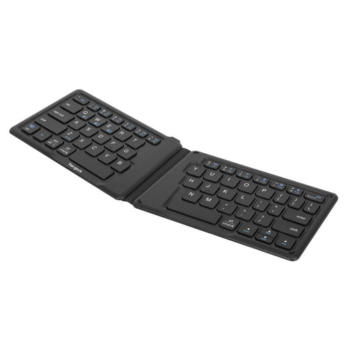 Targus Tastatur, UK-Layout (EN), ergonomisch, faltbar, antimikrobiell – für Tablets