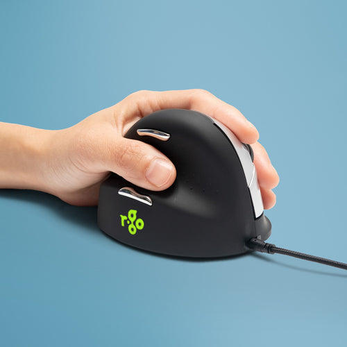 R-Go Tools HE Mouse Ergonomische Maus – kabelgebunden, für Linkshänder