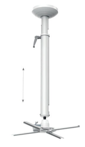 Hagor Beamfix II Projektor-Deckenhalterung – 82,0–120,0 cm, 10 kg, schwenkbar, neigbar, Silber