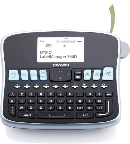 DYMO LabelManager 360D – Beschriftungsgerät, für D1-Bänder 6–19 mm, AZERTY-Tastatur