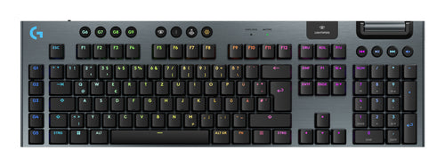 Logitech G G915 X LIGHTSPEED – Gaming-Tastatur – USB + RF + Bluetooth, Mechanisch (GL Clicky), RGB, Schwarz