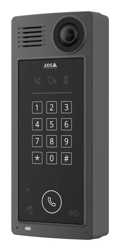 Axis Netzwerk Video Intercom A8207-VE MKII – für HID iClass, Mifare DESFire EV1/EV2, 1 Taste, grau, IP66
