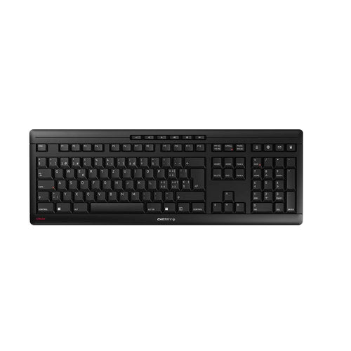 Cherry Stream Wireless – Tastatur, kabellos (2,4 GHz), kabelgebunden (USB-A), CH-Layout (DE-CH), Fullsize (mit Ziffernblock)