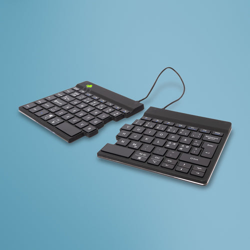 R-Go Tools Split Break – Tastatur, kabellos (Bluetooth), US-Layout (EN), ergonomisch, Schwarz