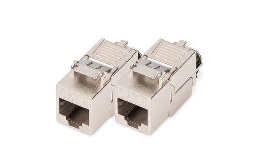 Digitus RJ-45-Kupplung – RJ-45 LSA, Keystone-Modul Cat8.1, geschirmt, werkzeugfrei, 2 Stück