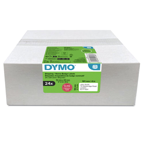 DYMO LabelWriter – Etiketten (Rolle) 54 × 101 mm – Papier, weiss – 220 Etiketten/Rolle, 24 Rollen/Pack