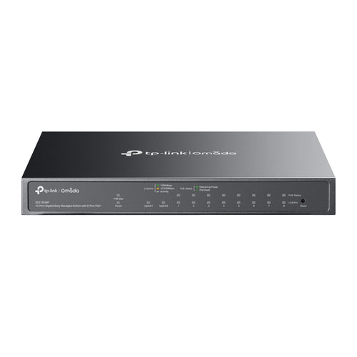 TP-Link ES210GMP – Managed Switch – 10×GbE, 1×SFP, PoE+ 123 W