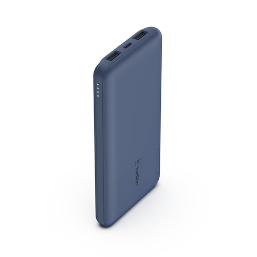 Belkin Powerbank 10000 mAh, USB-A, USB-C, 12 W, inkl. 15 cm Kabel, Blau