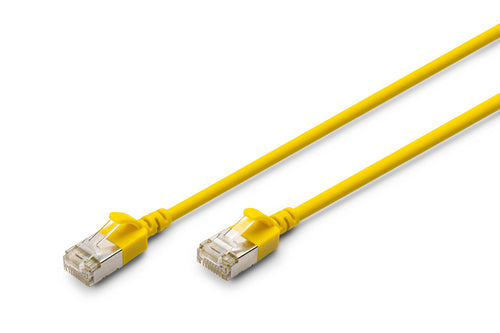 Digitus Patchkabel – 0,3 m, Gelb, Cat6A, F-FTP, Slim, LSZH