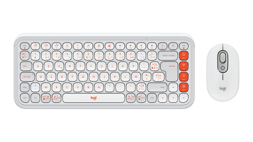 Logitech POP Icon Combo – Mini Tastatur-Maus-Set – Bluetooth – AZERTY (FR) – Offwhite