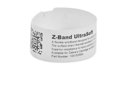 Zebra Armbandetiketten Z-Band UltraSoft, 25 mm × 152 mm, rot, weiss, Polypropylen, permanent haftend