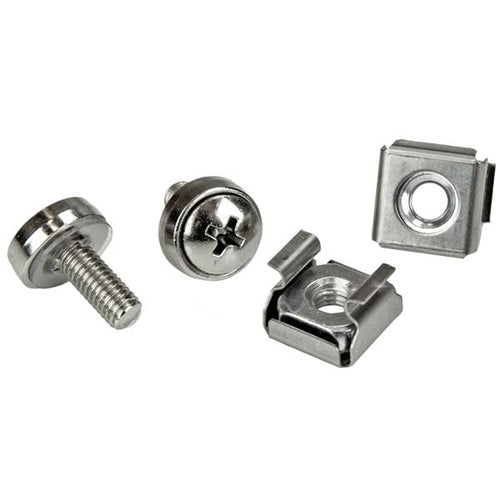 StarTech.com Schrauben + Käfigmuttern M5 – Kuppelkopf, 12 mm, Silber, 100 Stk.