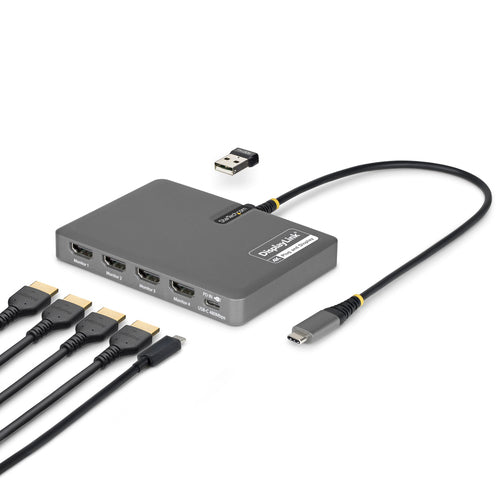 StarTech.com QUAD-USB-HDMI-ADAPT USB-C zu 4× HDMI Adapter – 4K (3840 × 2160) @ 60 Hz, USB 3.2 Gen 1