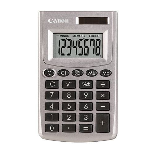 Canon Taschenrechner LS-270L – 8-stellig, LCD, Solar + Batterie, silber, 61×102×10 mm