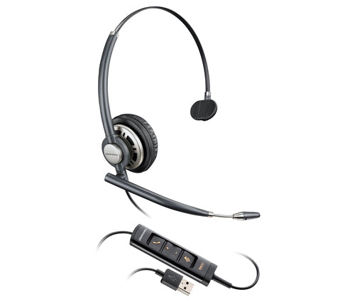 Poly EncorePro 715 – Mono Headset – USB‑A – Boom-Mikrofon, Lautstärkeregler – Schwarz