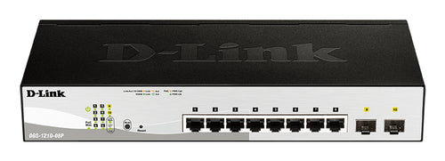 D-Link DGS-1210-08P/E – Verwalteter L2 Switch – 8× 1G, 2× SFP, PoE+, 19", 1U