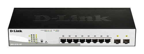 D-Link DGS-1210-10P/E – Verwalteter L2 Switch – 8× 1G, 2× SFP, PoE/PoE+, PoE-Budget 78 W, 19", 1U