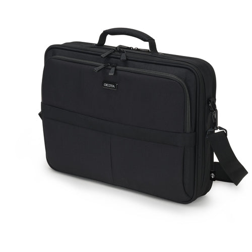 DICOTA Notebook-Tasche bis 15,6" – Recyceltes PET, Trolley-Band – Schwarz