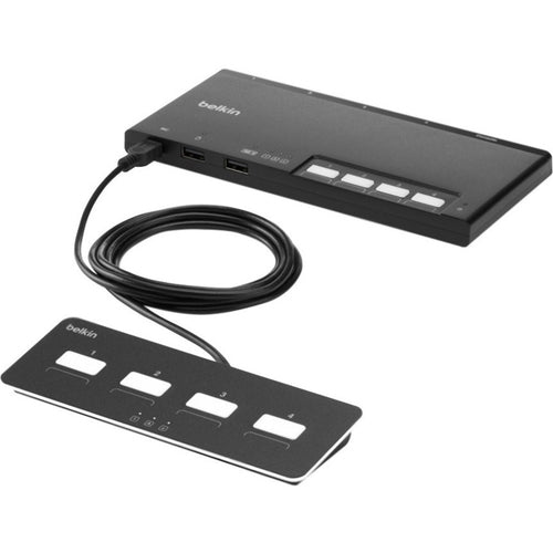 Belkin PP4.0 – KVM-Switch, 4-Port, Dual-Head HDMI, modular, sicher, mit Fernbedienung