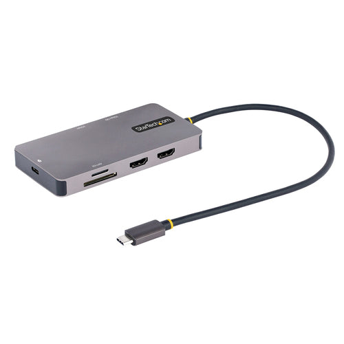 StarTech.com Multiport-Adapter – USB-C, 2× HDMI, 2× USB-A, 1× USB-C, 100 W PD, GbE, SD/microSD