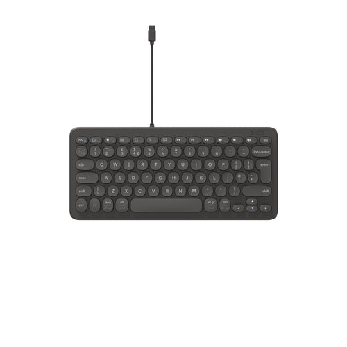 ZAGG Connect Tastatur – Kabelgebundene Tastatur (USB-C), UK-Layout (EN), Dunkelgrau