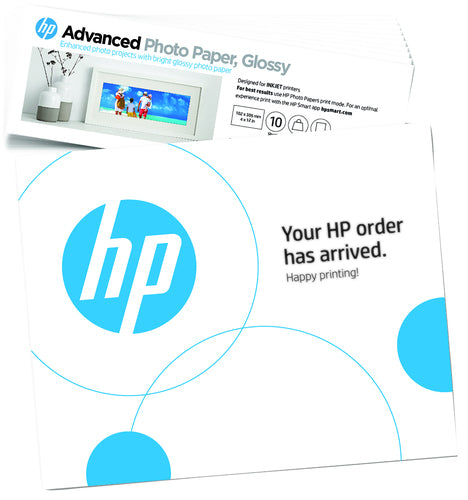 HP Advanced Fotopapier – glänzend, 100 × 305 mm, 10 Blatt