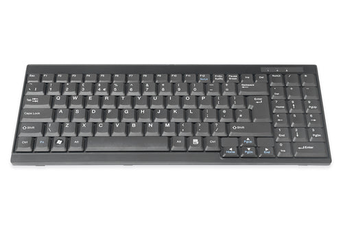 Digitus Tastatur, kabelgebunden, UK-Layout (EN), Fullsize (mit Ziffernblock), schwarz – für Windows