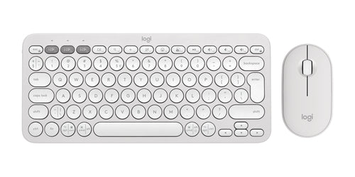 Logitech Pebble 2 Combo – Tastatur, kabellos (Bluetooth/2,4 GHz), US-Layout (EN), Weiss