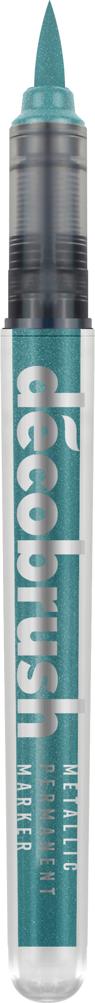 Karin DécoBrush 8505 Paint Marker Metallic – Bürstenspitze – Blau – für Papier, Holz und Glas