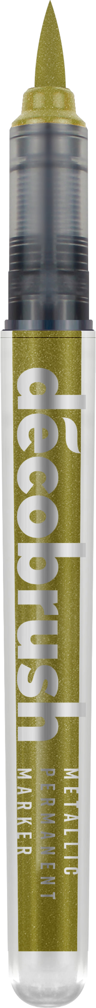 Karin DécoBrush Permanentmarker Metallic – Bürstenspitze – Gold – für Glas, Metall und Kunststoff