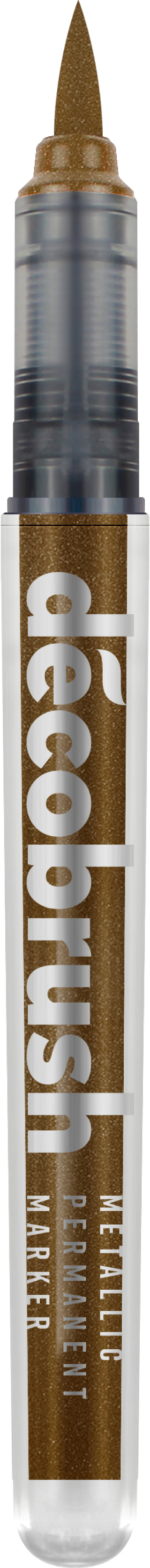 Karin DécoBrush Permanentmarker Metallic – Bürstenspitze – Kupfer – für Glas, Metall und Kunststoff