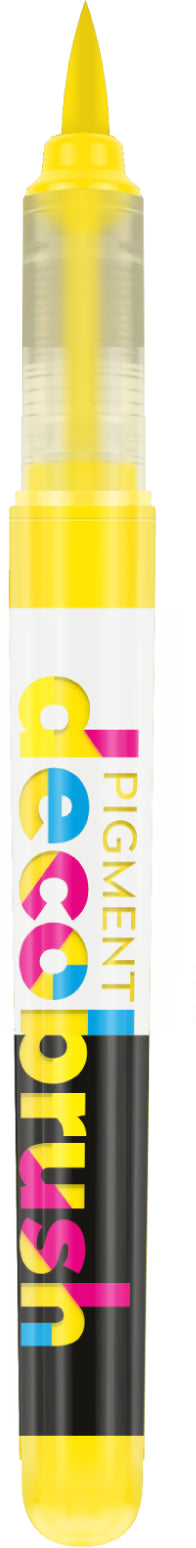 Karin PigmentDecoBrush Acrylmarker – Pinselspitze – Canary (Gelb) – 4er-Set – für Glas, Metall und Kunststoff