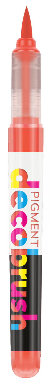 Karin PigmentDecoBrush 29Z172 Acrylmarker – Pinselspitze – Orange Rot 172U – für Papier, Metall und Glas