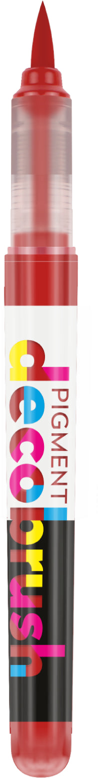 Karin PigmentDecoBrush Acrylmarker – Pinselspitze – Rot – für Papier, Metall und Glas