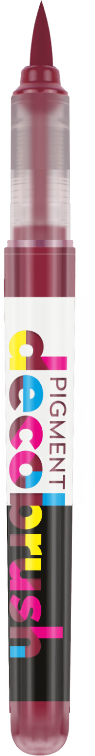 Karin PigmentDecoBrush 29Z215 Acrylmarker – Pinselspitze – Burgunderrot – für Papier, Metall und Kunststoff