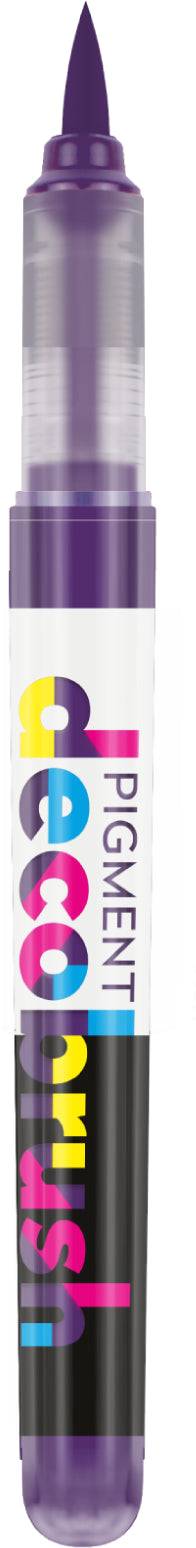 Karin PigmentDecoBrush Acrylmarker – Pinselspitze – Pflaume – 4er-Set – für Papier, Metall und Glas