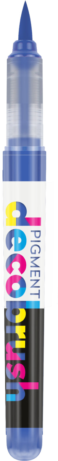 Karin PigmentDecoBrush 29Z285 Acrylmarker – Pinselspitze – Ägyptisch Blau – 4er-Set – für Papier, Metall und Glas